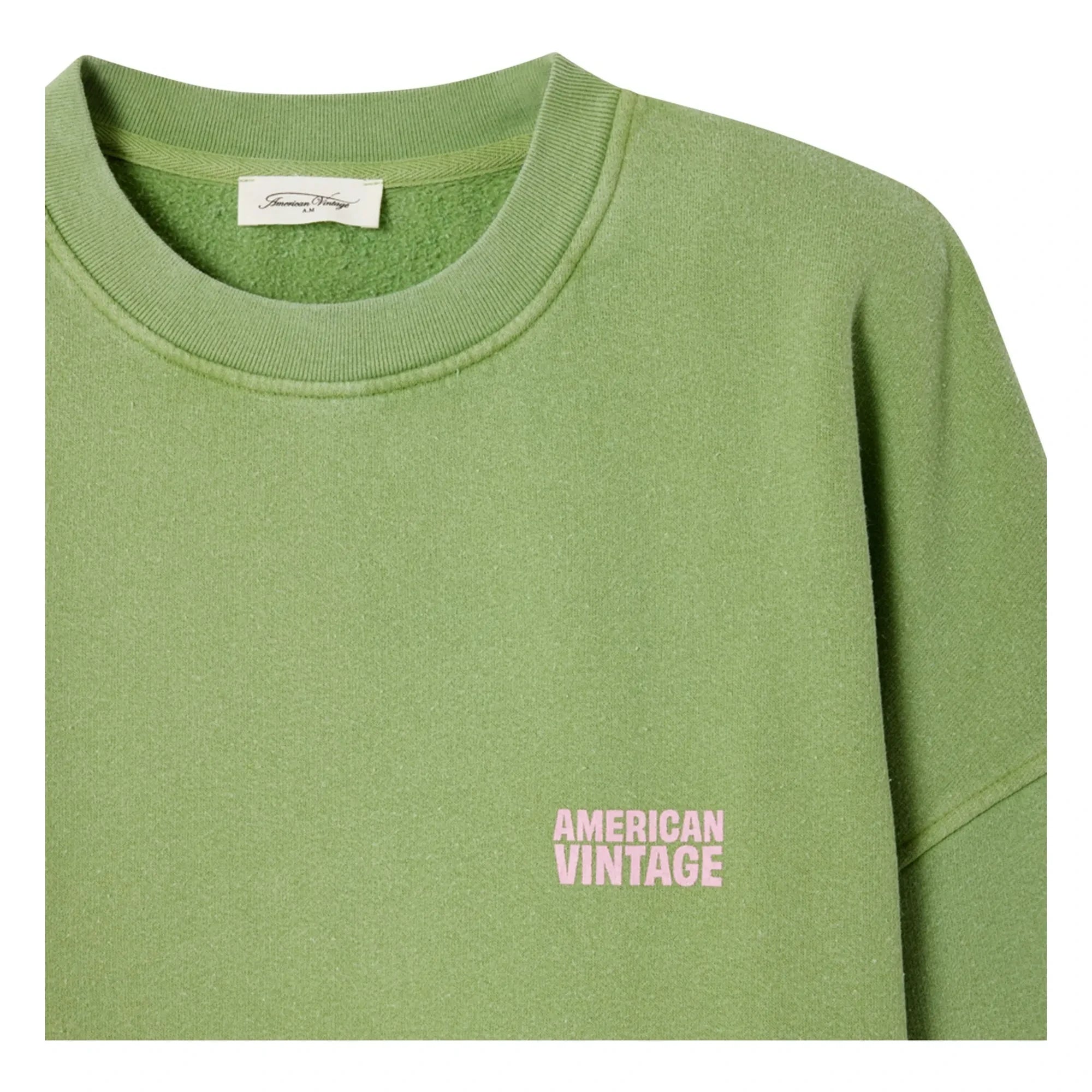 American Vintage - Plizzy Baumwoll-Sweatshirt | Blassgrün