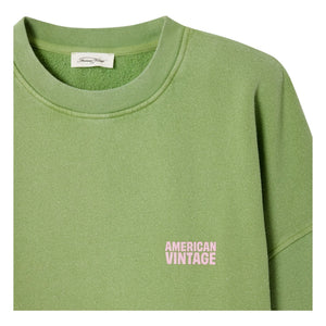 American Vintage - Plizzy Baumwoll-Sweatshirt | Blassgrün