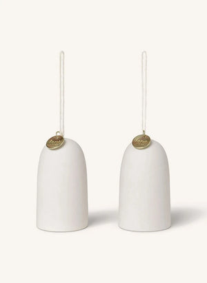 Ferm Living - Keramische Weihnachtsglocken - 2er Set | Weiß