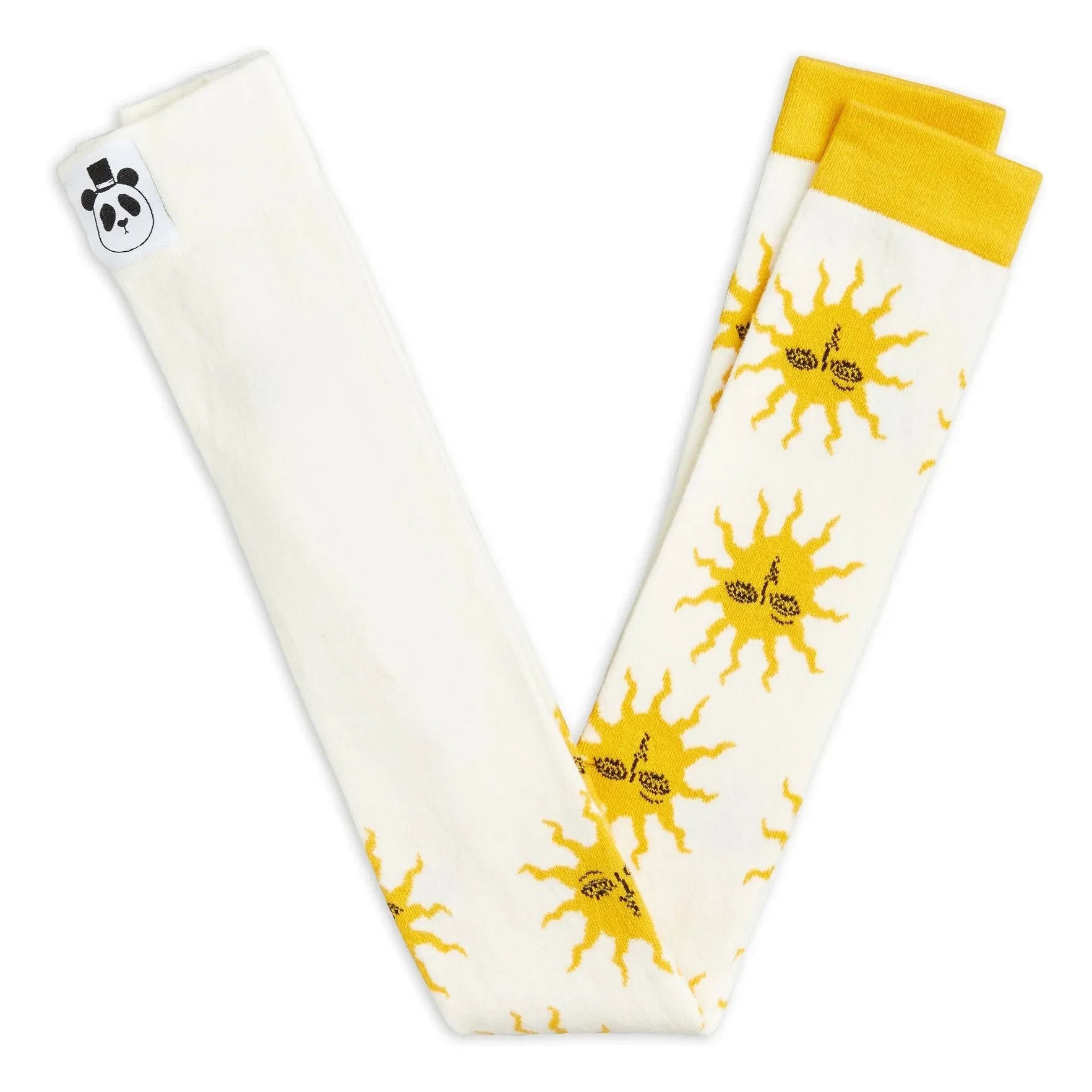 Mini Rodini - Leggings aus Bio-Baumwolle mit Sonne | Ecru