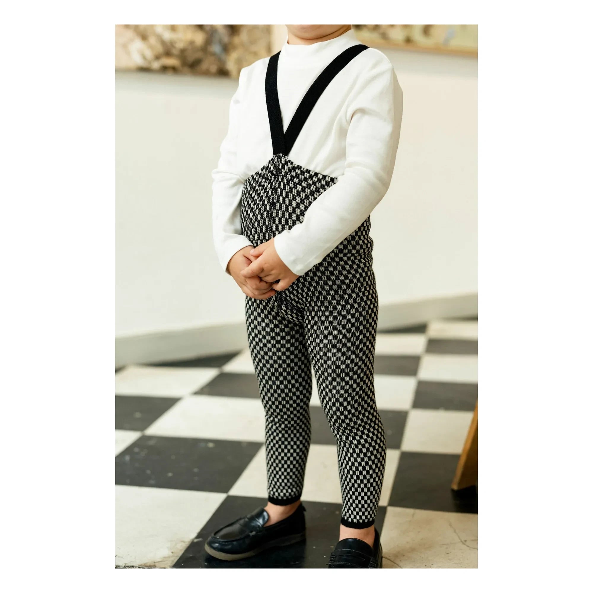Silly Silas - Bio-Baumwolle Karo-Strumpfhose | Schwarz