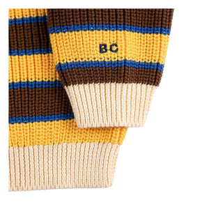 Bobo Choses - Gestreifte Bio-Baumwollstrickjacke | Gelb