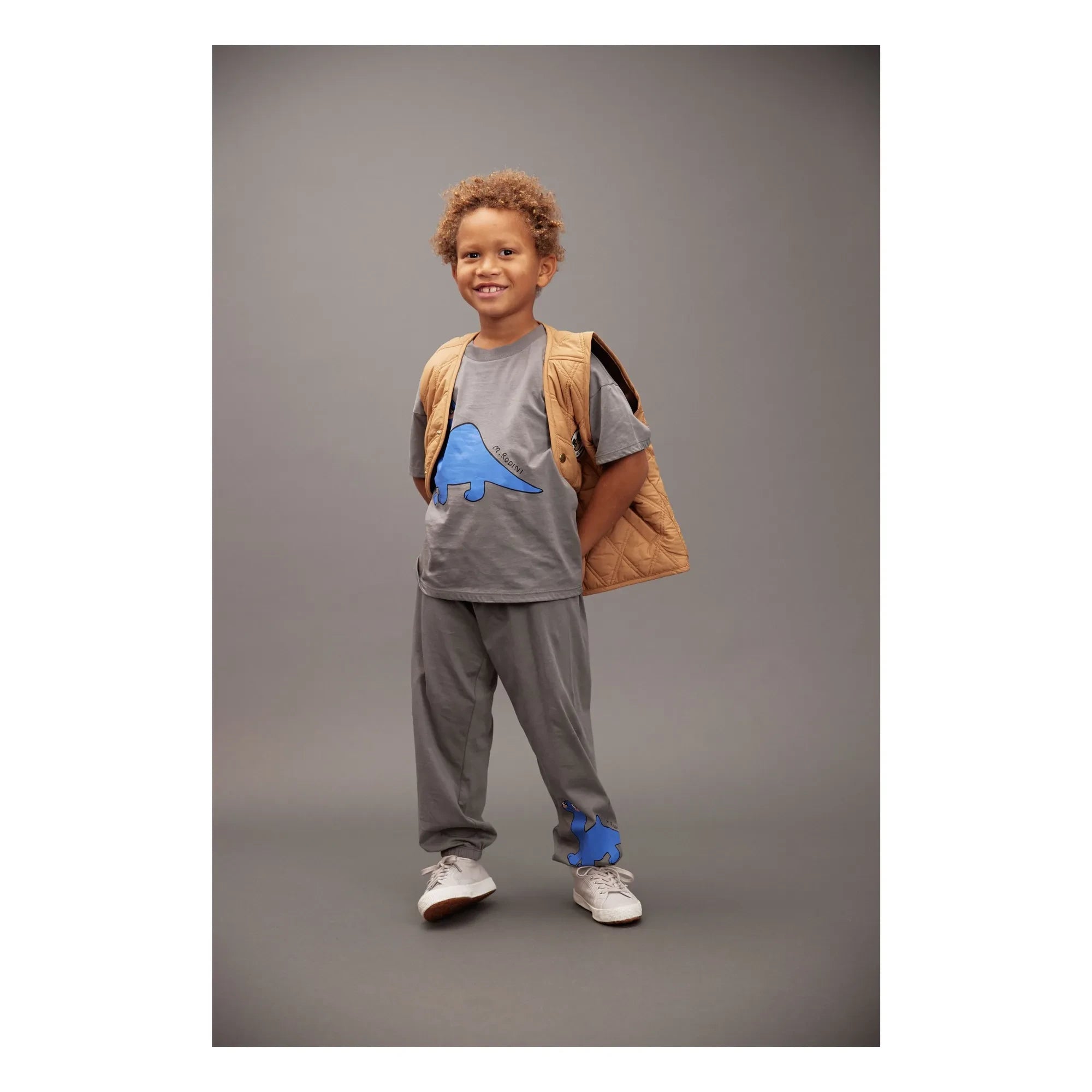 Mini Rodini - Dino Jogginghose aus Bio-Baumwolle | Grau