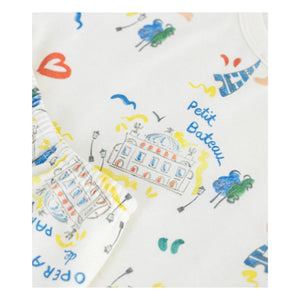Petit Bateau - Opera Shorty Schlafanzug | Weiß