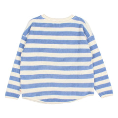 Búho - Gestreiftes Sweatshirt aus Bio-Baumwolle | Hellblau