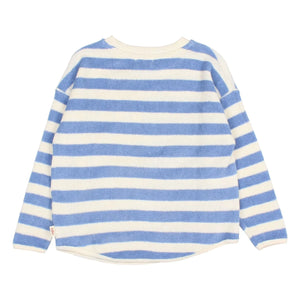 Búho - Gestreiftes Sweatshirt aus Bio-Baumwolle | Hellblau