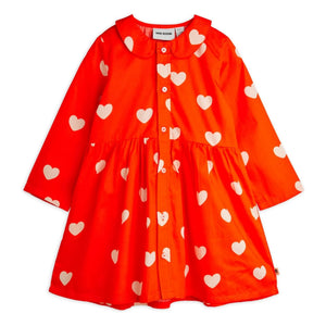Mini Rodini - Bio-Baumwollkleid mit Herzen | Rot
