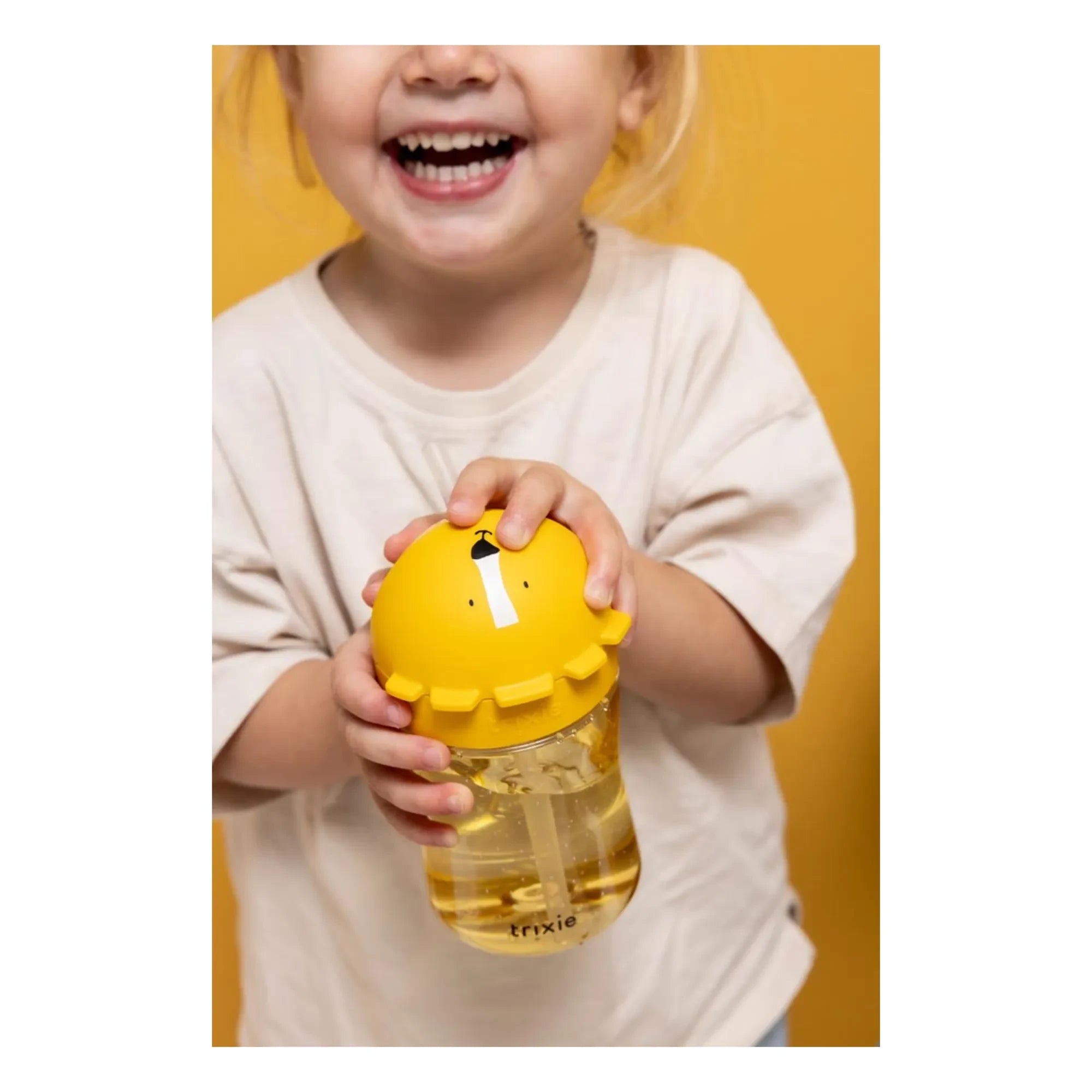 Trixie - Mr. Lion Trinkflasche mit Strohhalm | Gelb