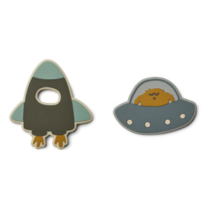 Liewood - Gia Beißring-Set aus Silikon - 2er-Set | Blau