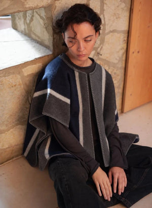 Die Méricaine - Mono-Wolle Kimono | Grau