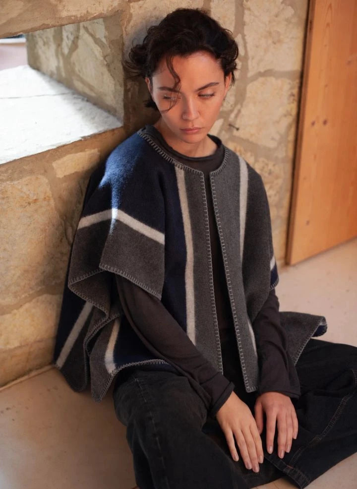 Die Méricaine - Mono-Wolle Kimono | Grau