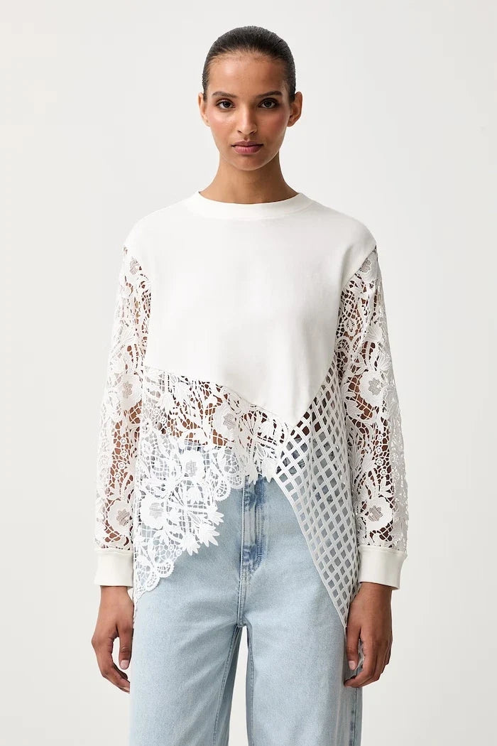 AllSaints Kadın Pamuk Elastan Bluz MALORIE LS TOP