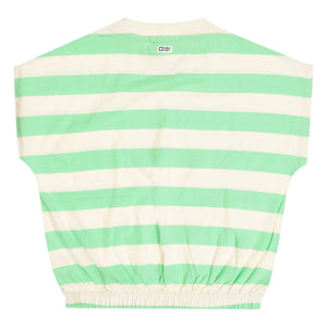 Tumble N'Dry – Colatina Oversize Gestreiftes T-Shirt aus Bio-Baumwolle | Grün