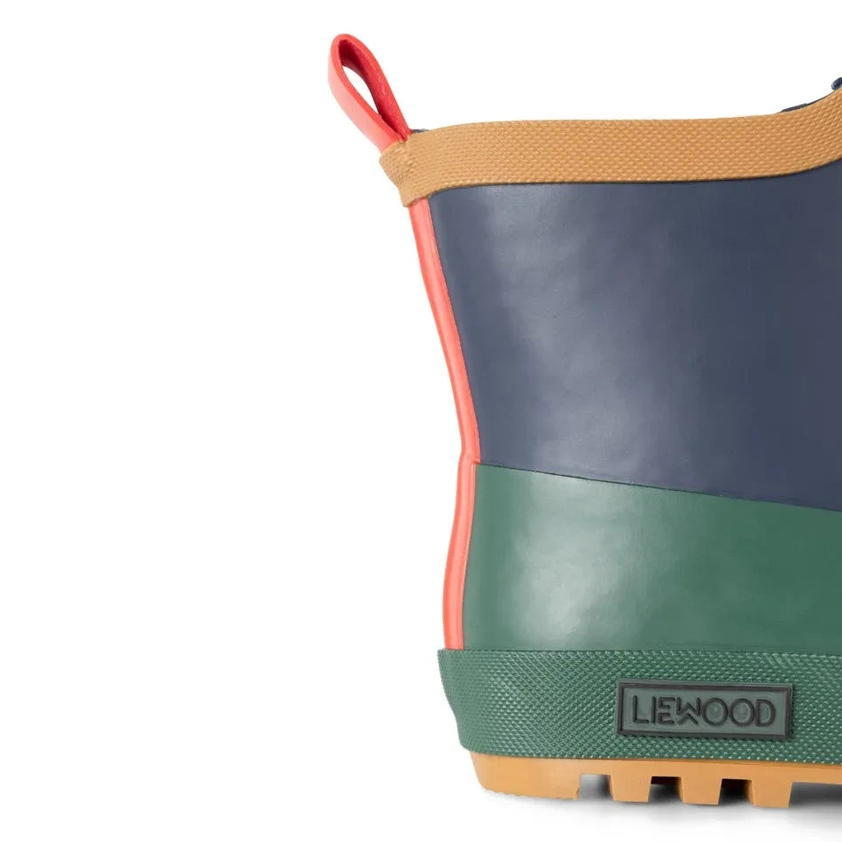 Liewood - Isaac Farbblock-Gummistiefel | Dunkelblau