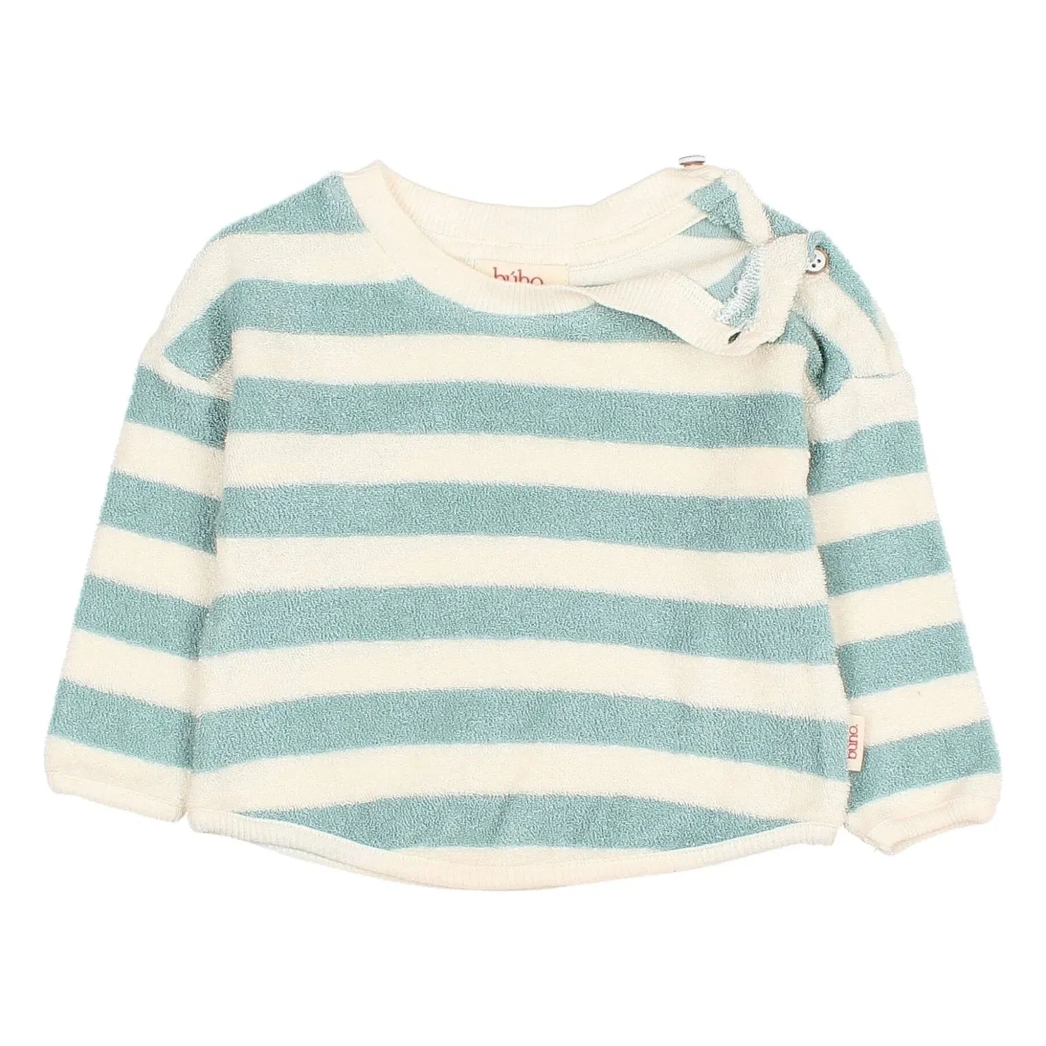 Búho - Gestreiftes Baby-Sweatshirt aus Bio-Baumwolle | Aquamarin