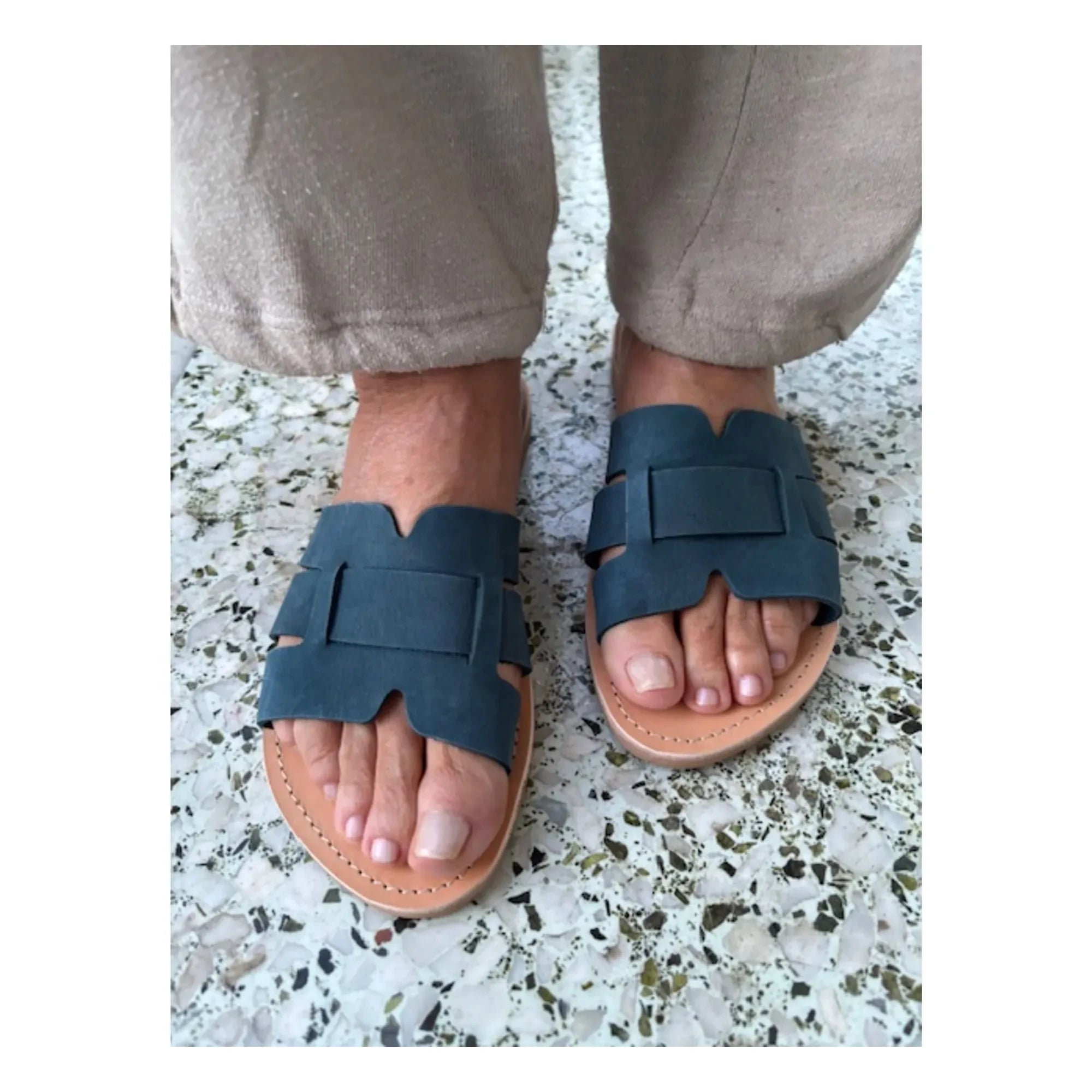 Théluto - Oriane Nubuk Mule | Blau
