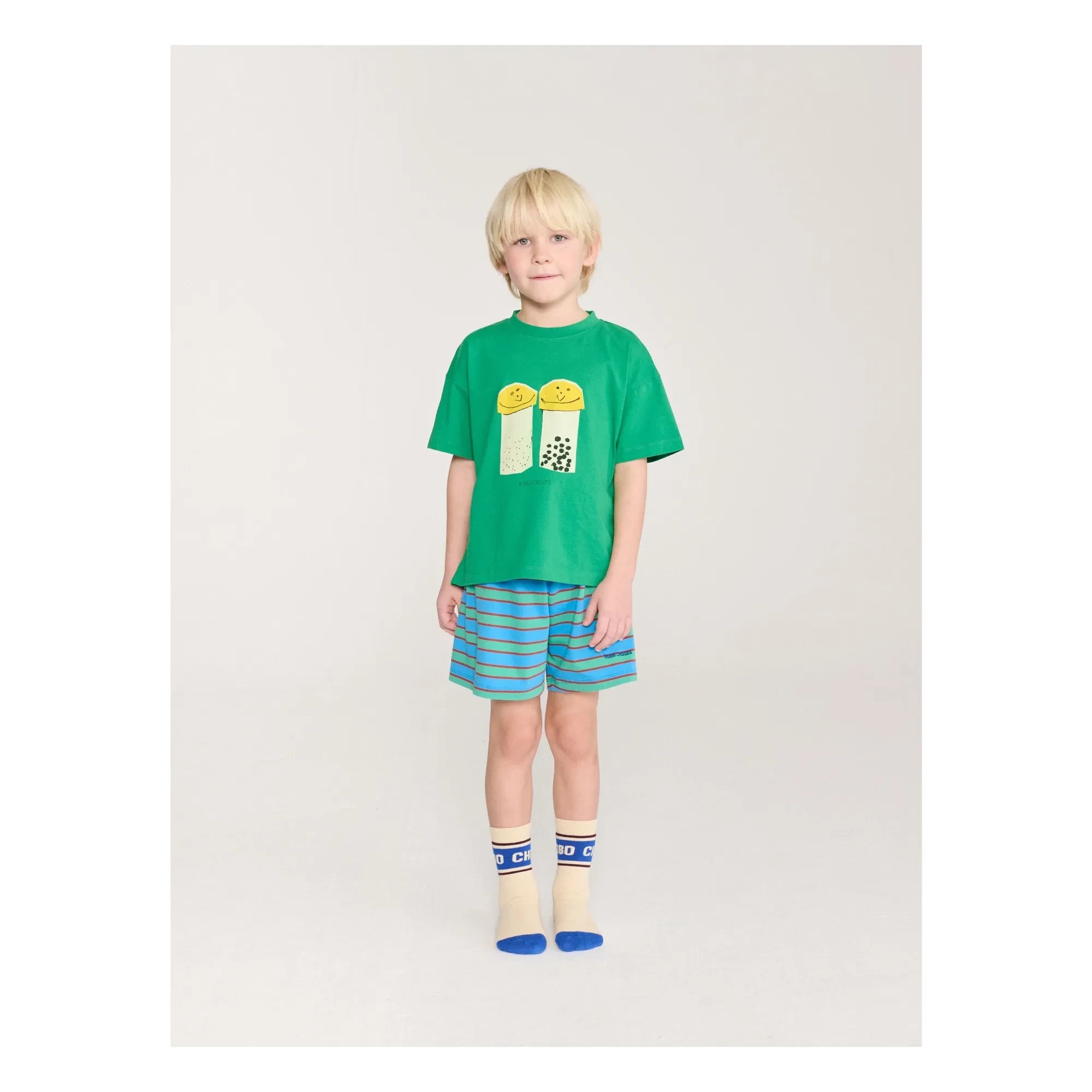 Bobo Choses - Salt and Pepper Bio-Baumwolle T-Shirt und Shorts Set | Grün