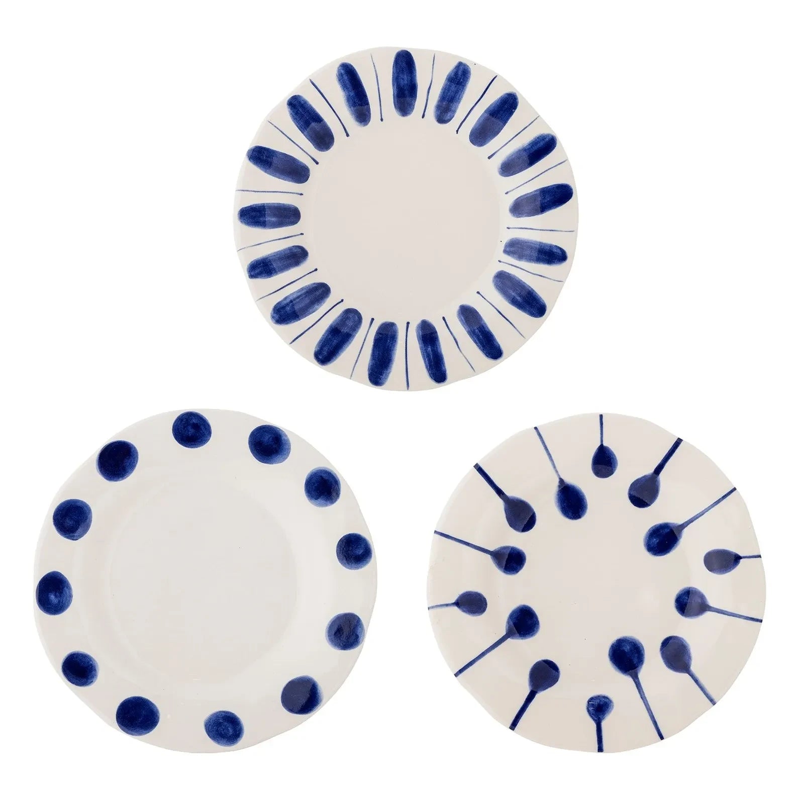 Bloomingville - Linora tatlı tabakları - 3'lü Set | Mavi