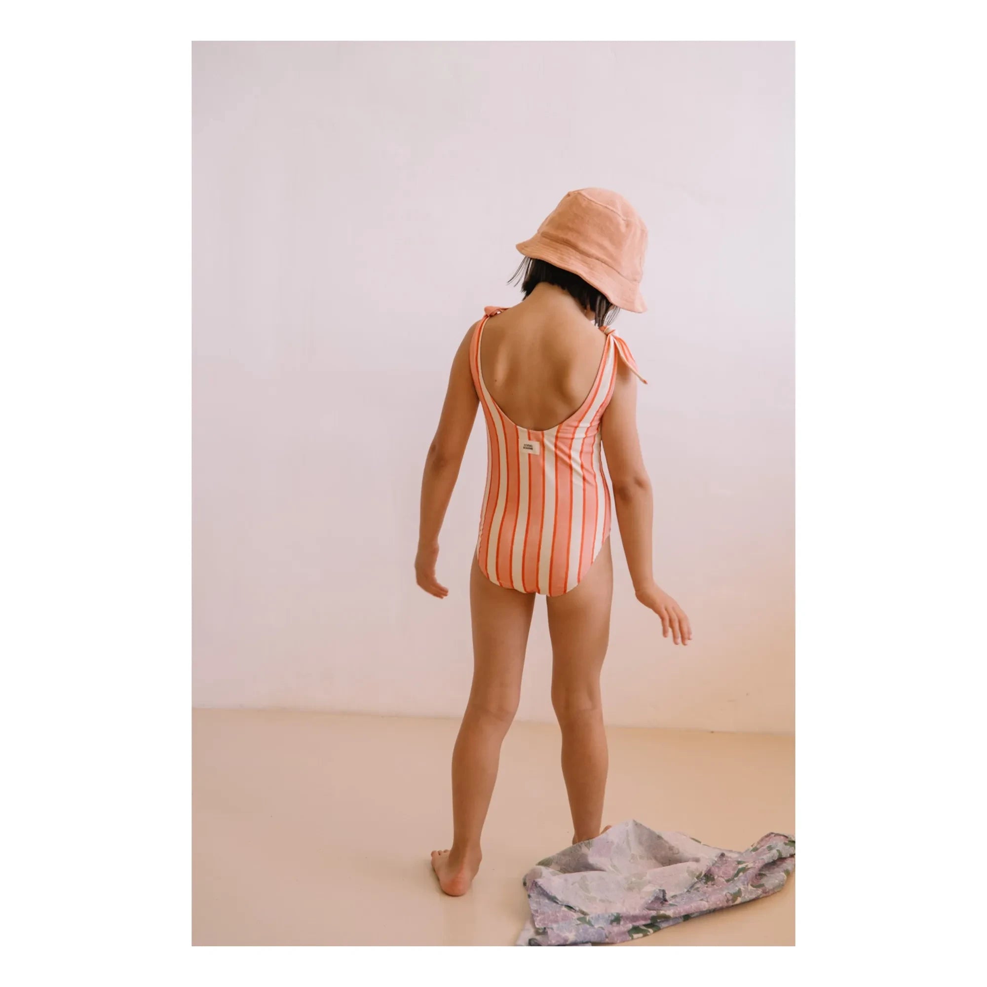 Studio Bohème – Roberta Gestreifter Badeanzug aus Bio-Baumwolle | Rosa