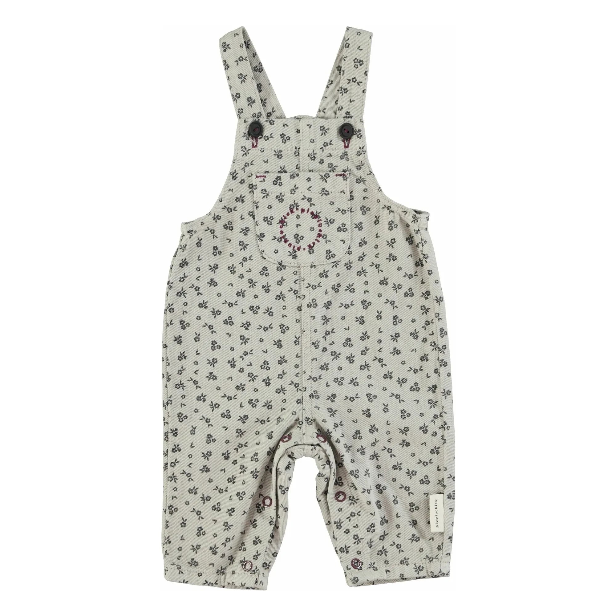 Piupiuchick - Baby-Strampler mit Blumenmuster | Hellgrau