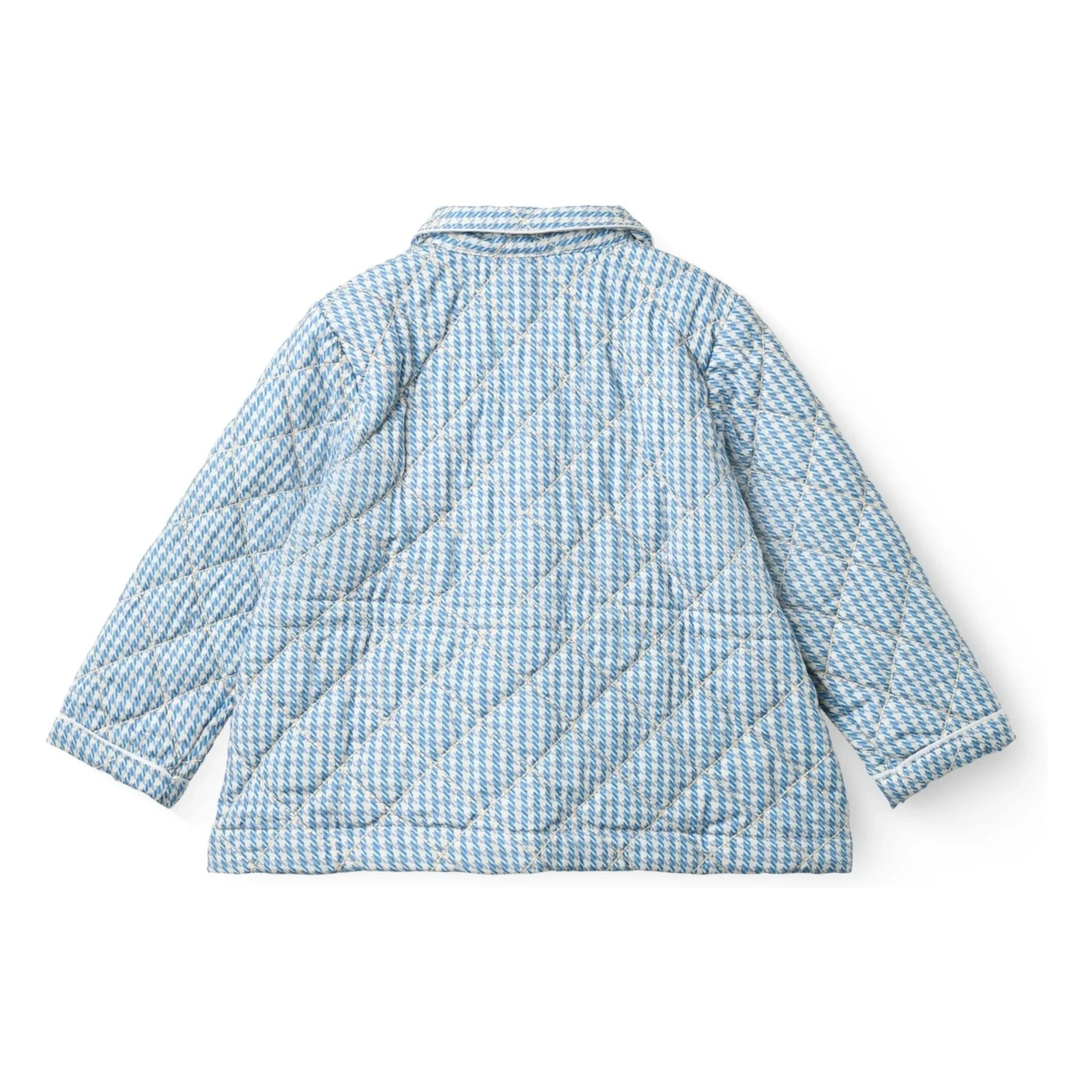 Copenhagen Colors - Pied de Poule organische Baumwoll-Steppjacke | Blau