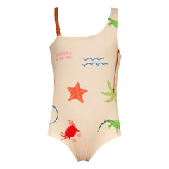 Pepita & Me - Marea Beach Asymmetrischer Badeanzug | Ecru