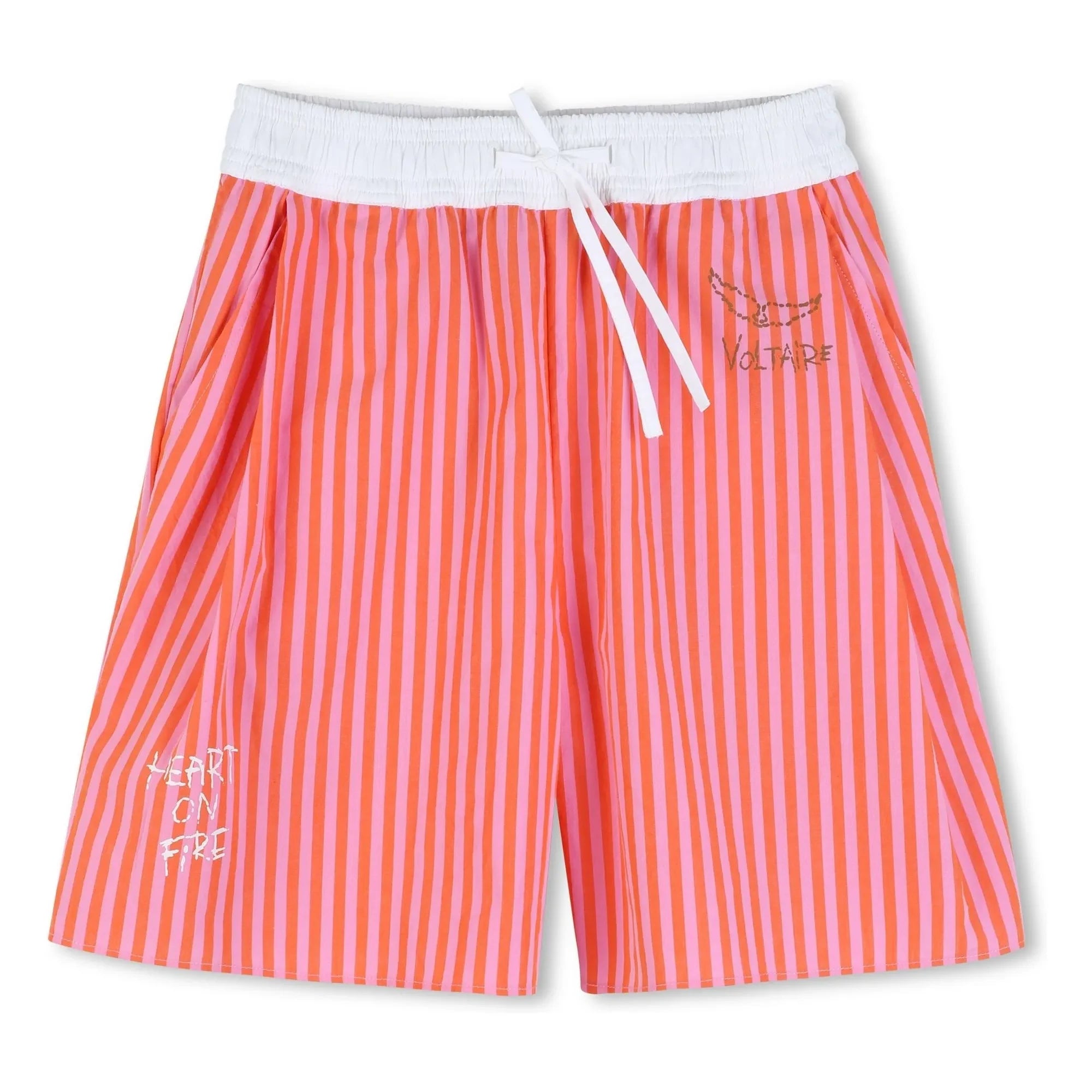 Zadig & Voltaire - Gestreifte Bermuda-Shorts mit elastischem Bund | Rosa