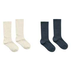 Rylee + Cru - 2er-Set gerippte Socken | Marineblau
