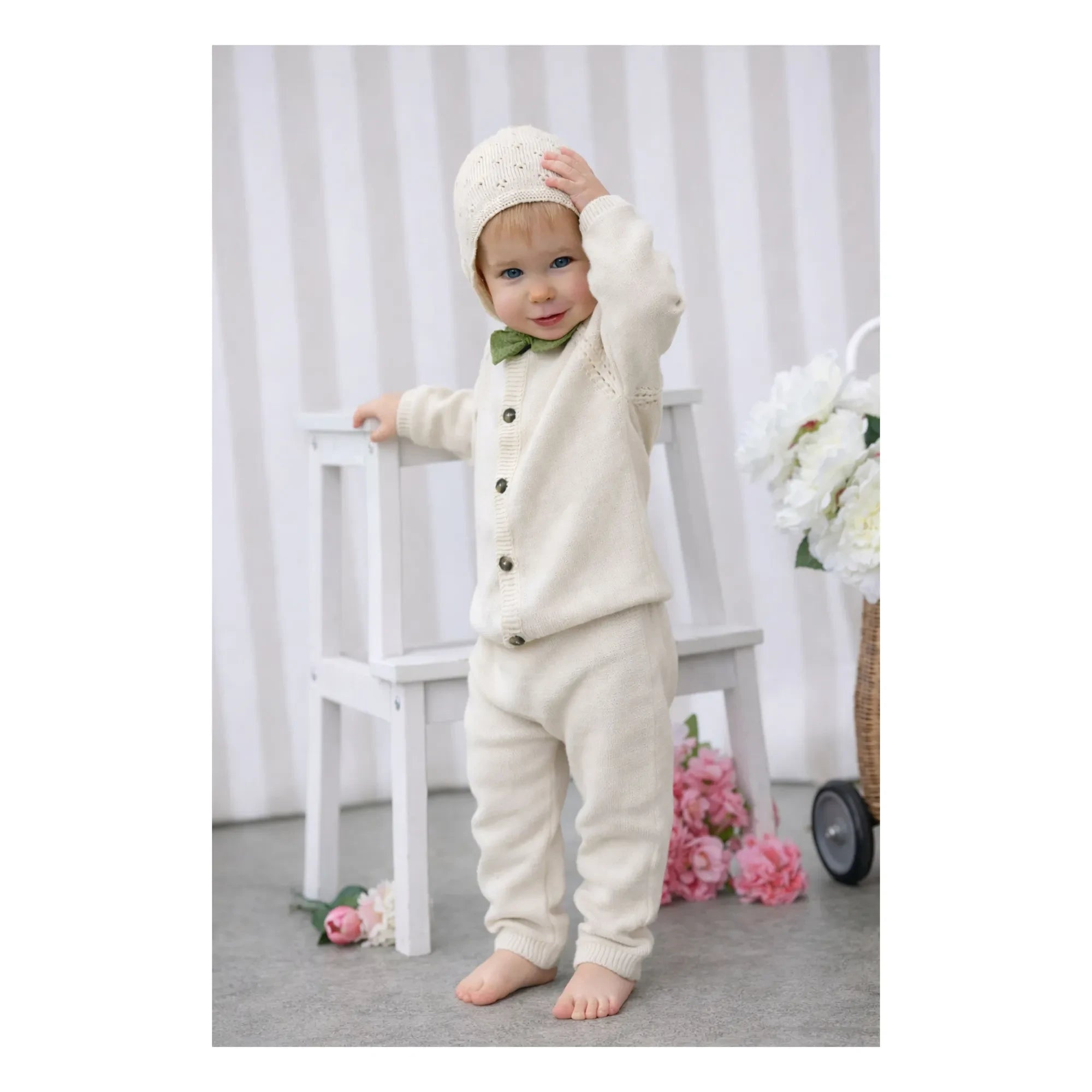 Lililotte - Béguin Pointelle Clovis Bio-Baumwolle | Ecru