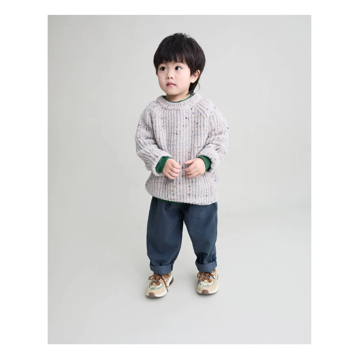 Búho - Botonato Chiné Pullover | Grau