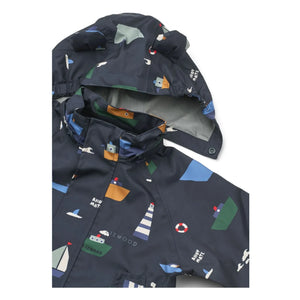 Liewood - Manu Bateaux Regen-Set aus recyceltem Faser | Marineblau