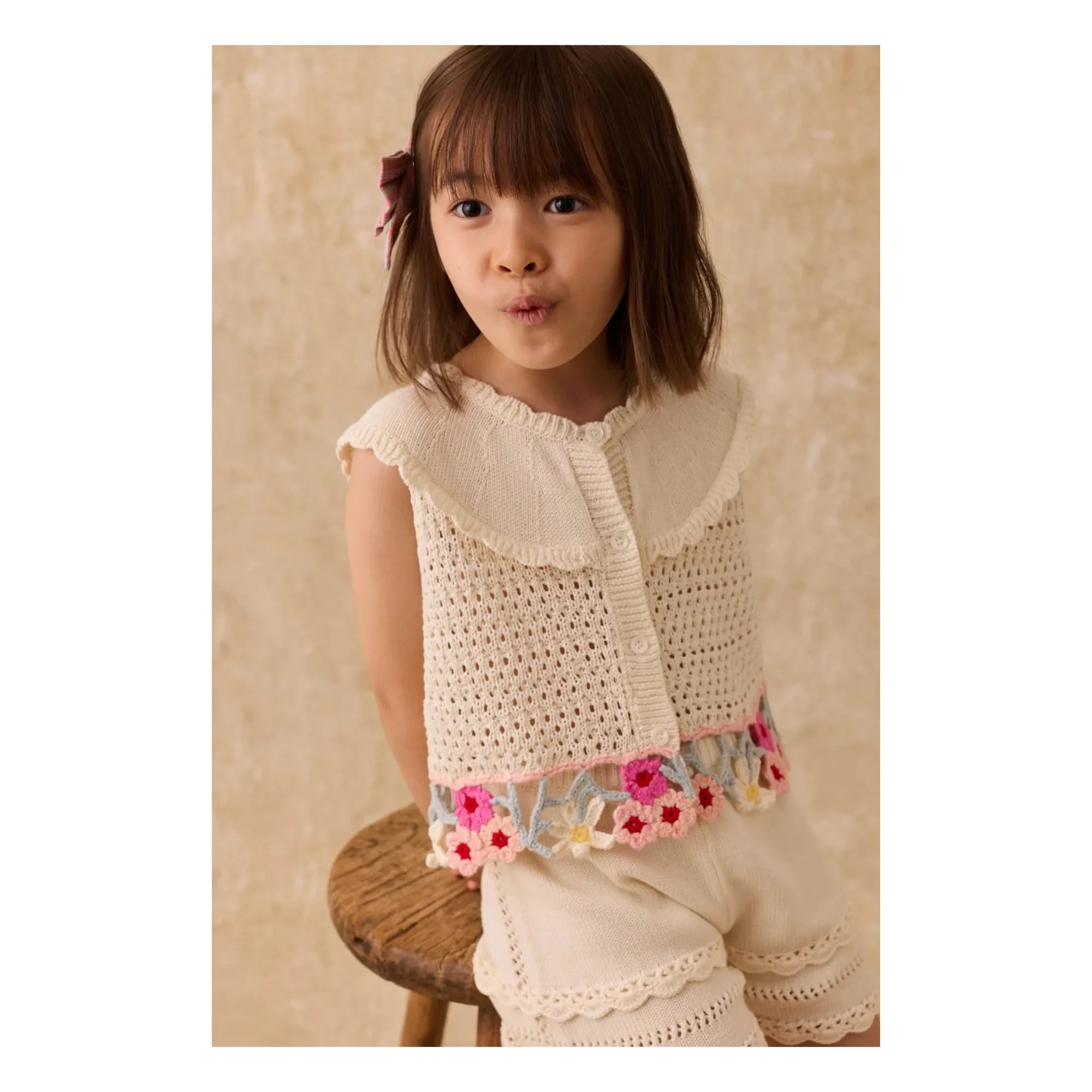 Louise Misha - Elea Maille Besticktes Oberteil | Creme
