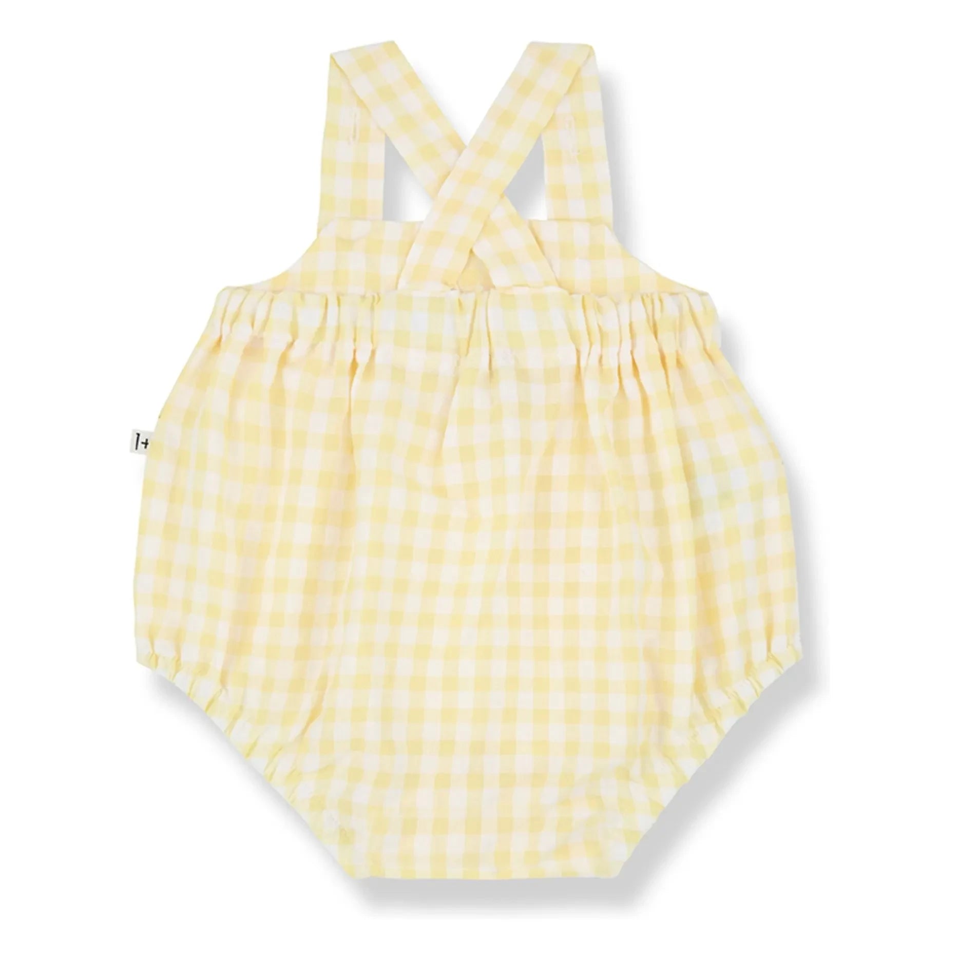 1+ in the family - Patras Vichy Seersucker Overall | Blassgelb