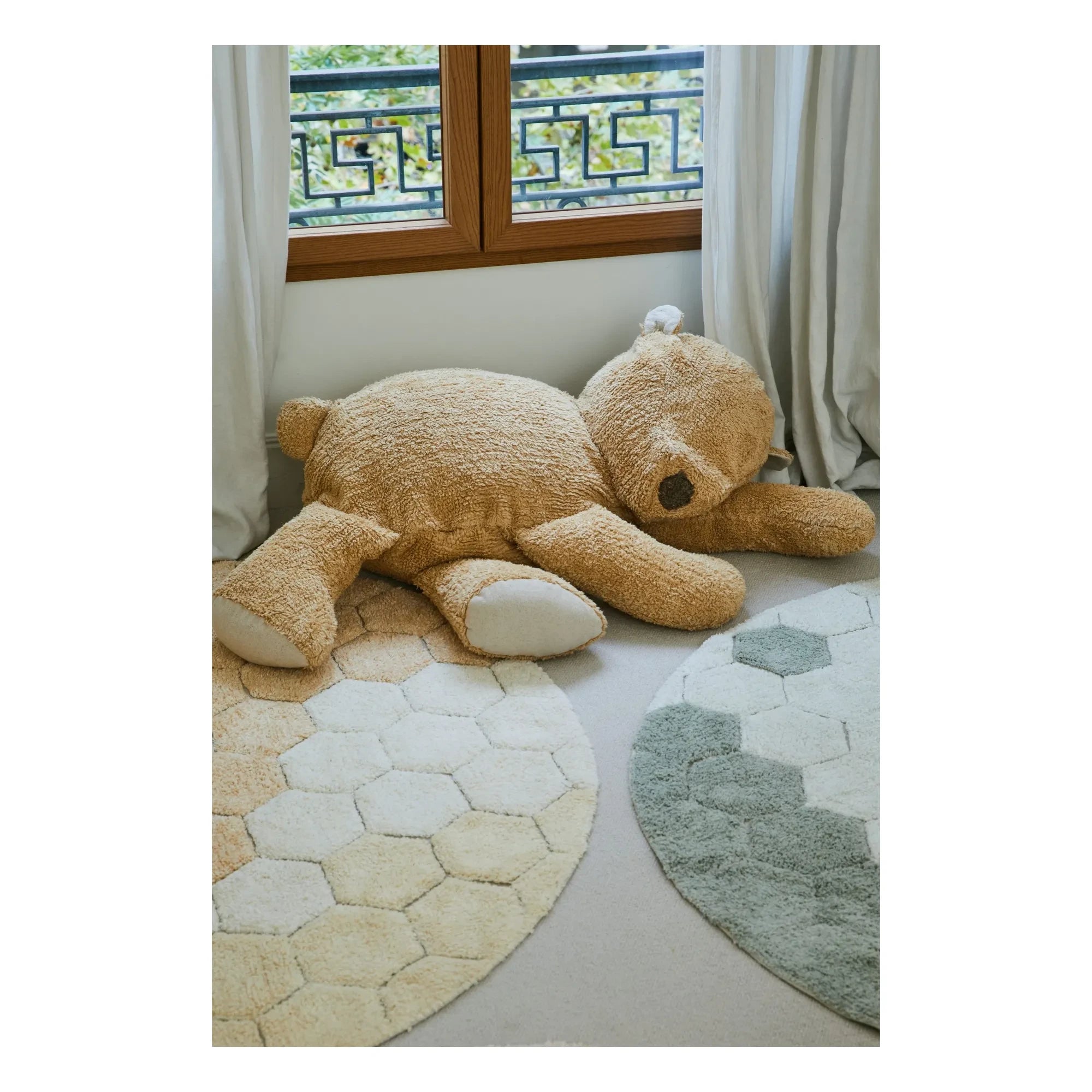 Lorena Canals - Teppich Honeycomb Rund | Goldener Sand