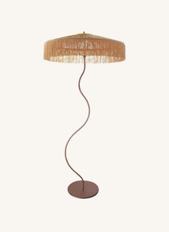 Honoré - Kaa Metall- und Rattan-Stehlampe | Braun