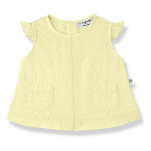 1+ in der Familie - Apolonia Seersucker Bluse und Bloomer Set | Blassgelb