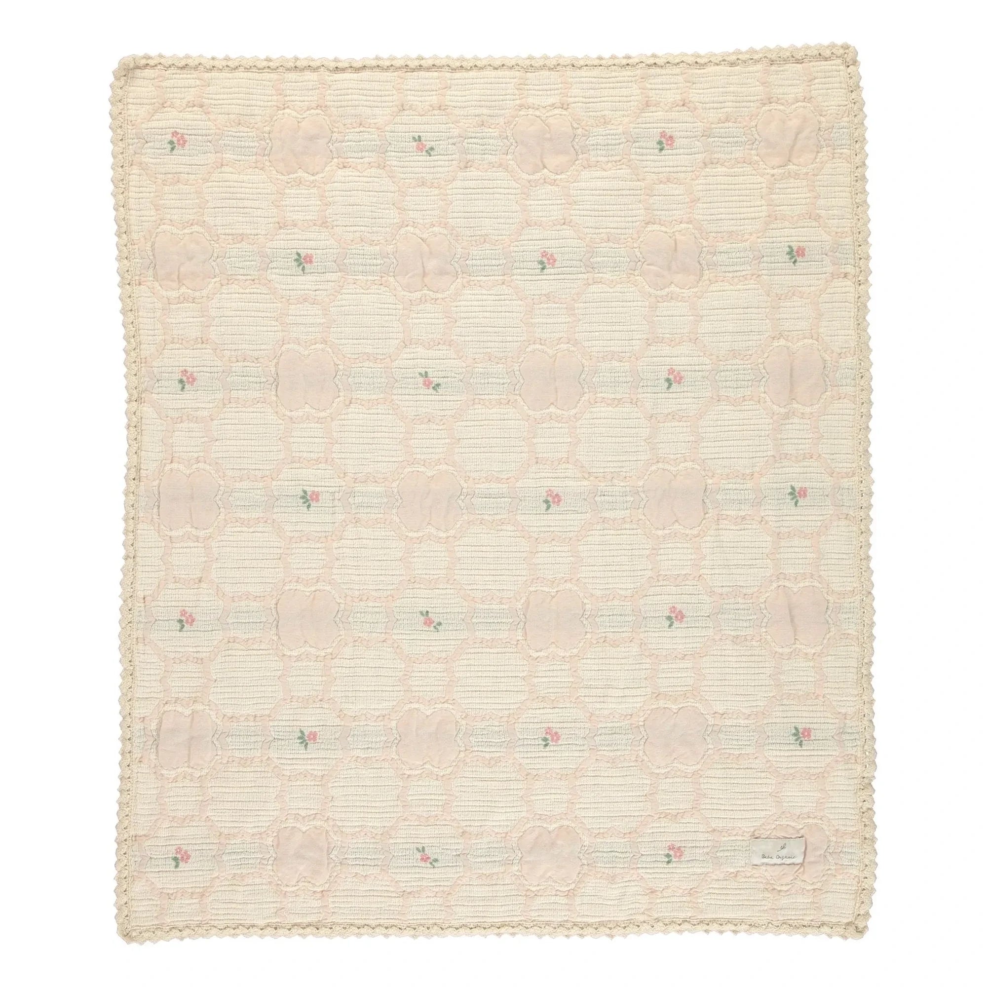 Bebe Organic - Cleo Fleurie Bio-Baumwolldecke | Ecru