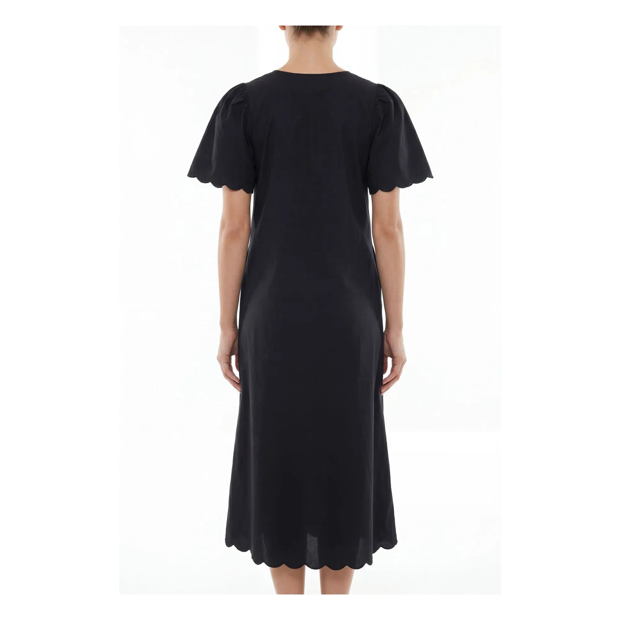 BELLEPIECE - Samos Baumwoll-Popeline-Kleid | Schwarz