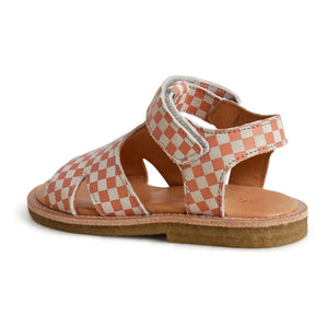 du Loua - Du Alfie Karierte Sandalen | Koralle