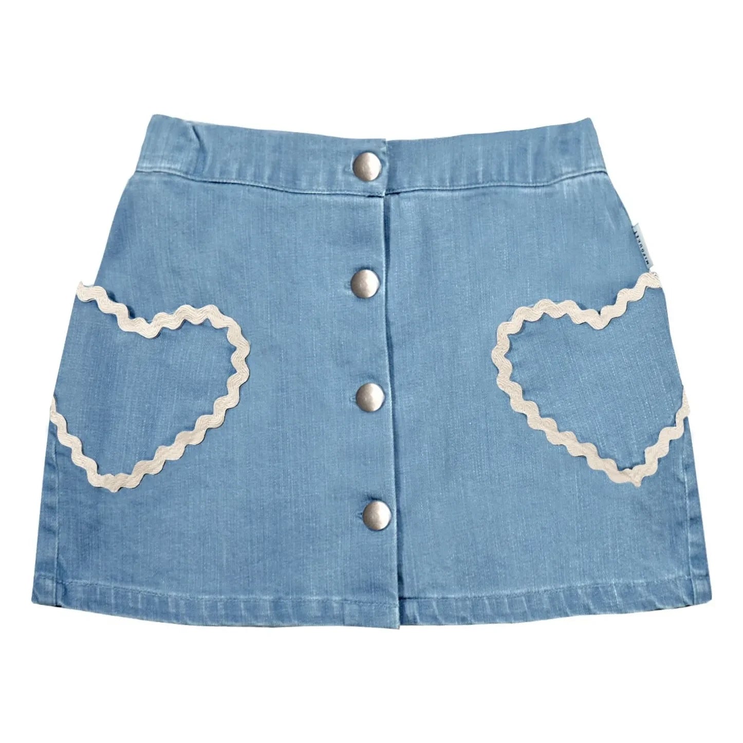 Mipounet - Louise Jeansrock mit Herztaschen | Hellblau