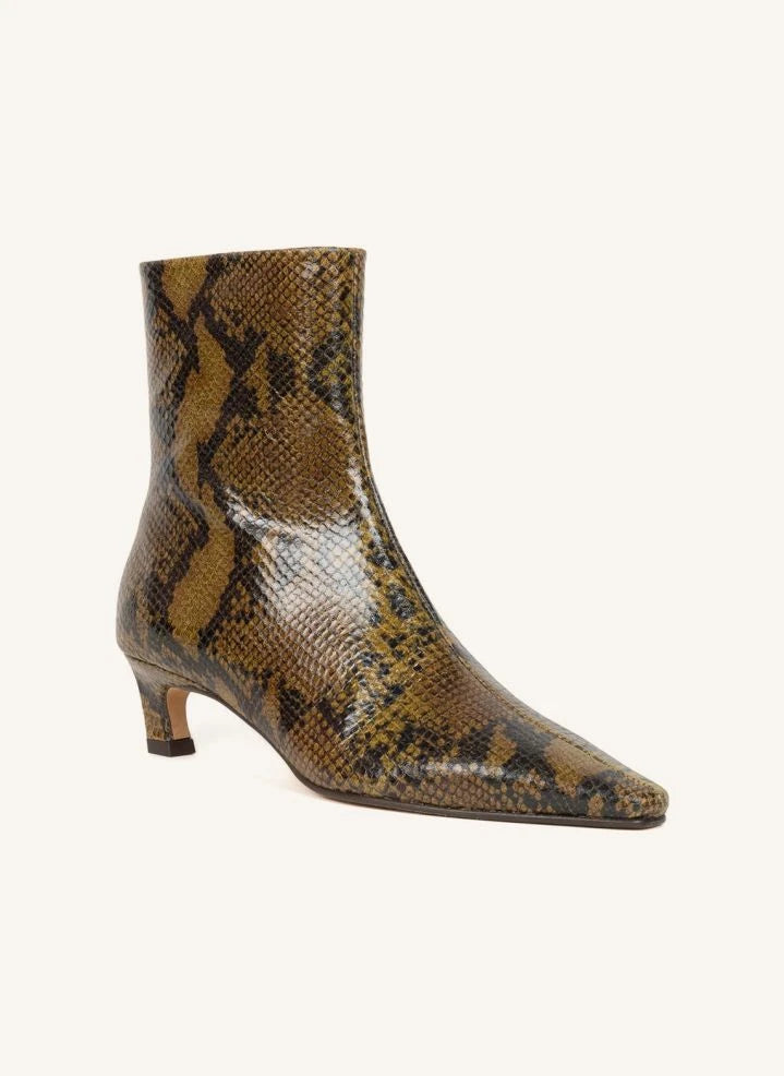 Bobbies - Lauren Python Lederstiefel | Oliv