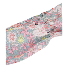 Petit Bateau - Haarband aus Bio-Baumwoll-Popeline mit Blumenmuster | Grau Blau