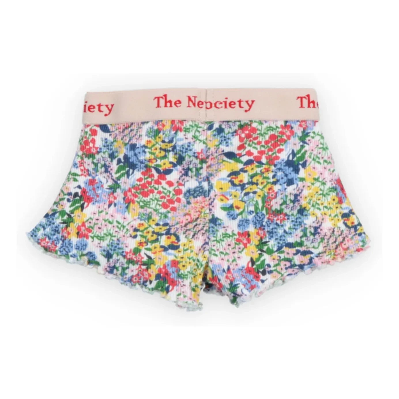 the new society - Ripp-Babyshorts mit Eisenkraut-Blumenmuster | Blau