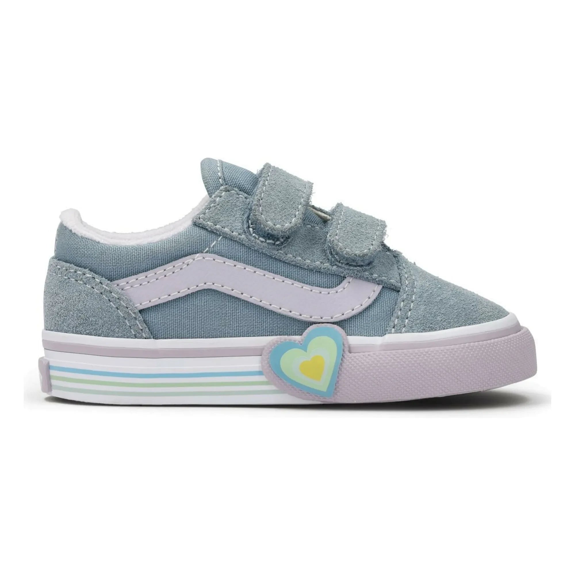 Vans – Scratch Sneakers Old Skool V Heart | Grau blau