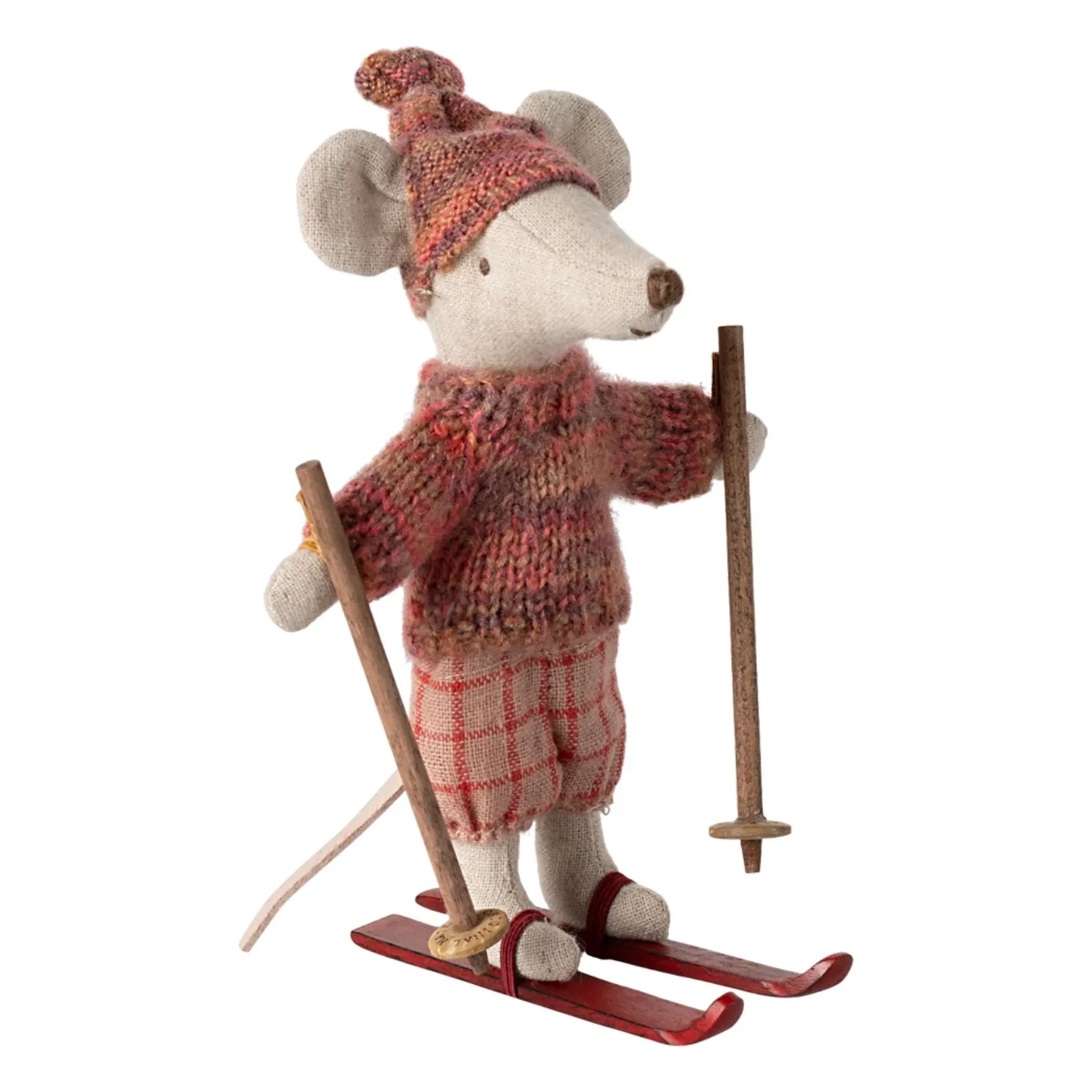 Maileg - Große Schwester Maus mit Skiern | Rosa