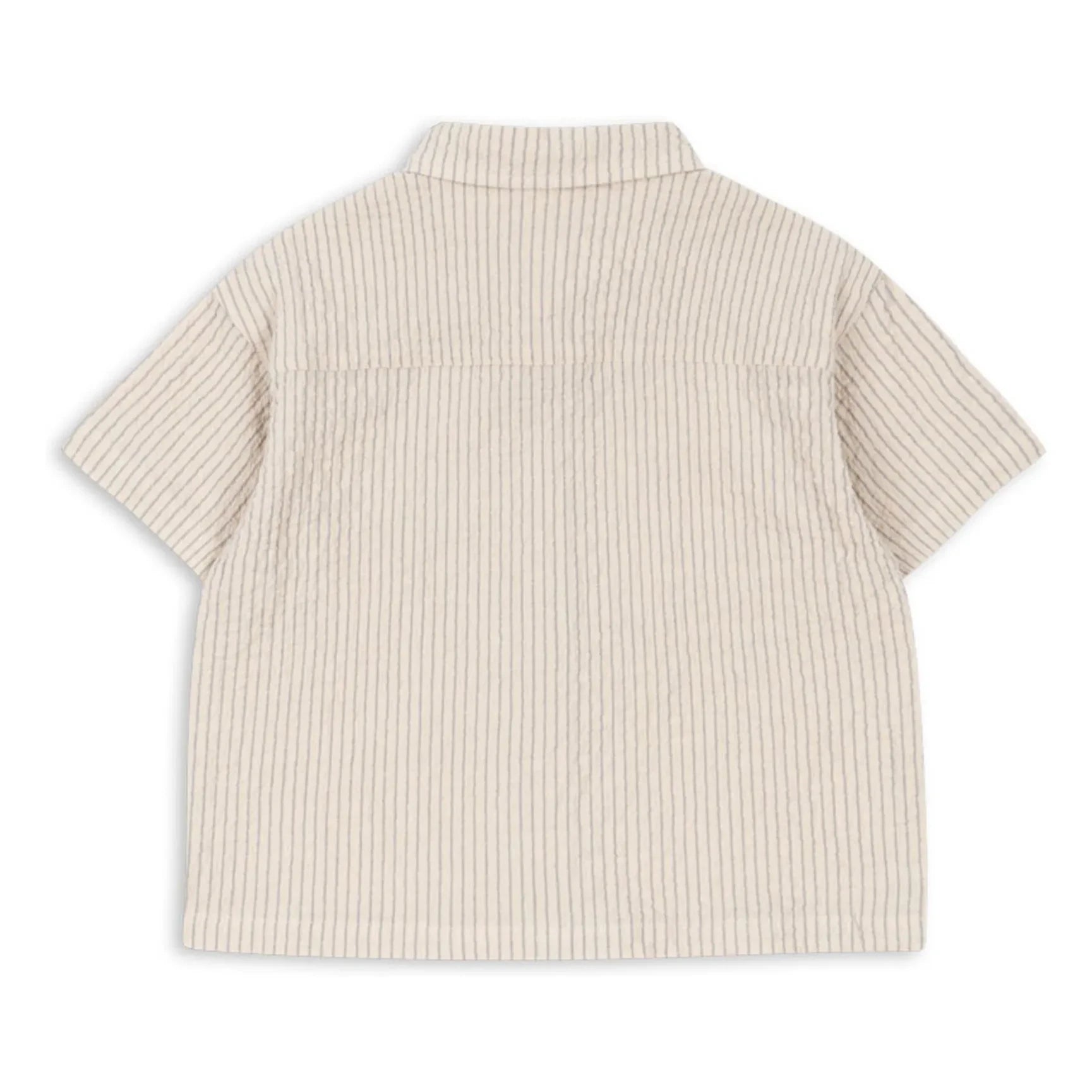 Konges Sløjd - Elliot Gestreiftes Seersucker-Hemd aus Bio-Baumwolle | Beige
