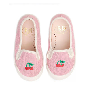 Pèpè - Slip-On mit Kirschstickerei auf Rosa | Pink
