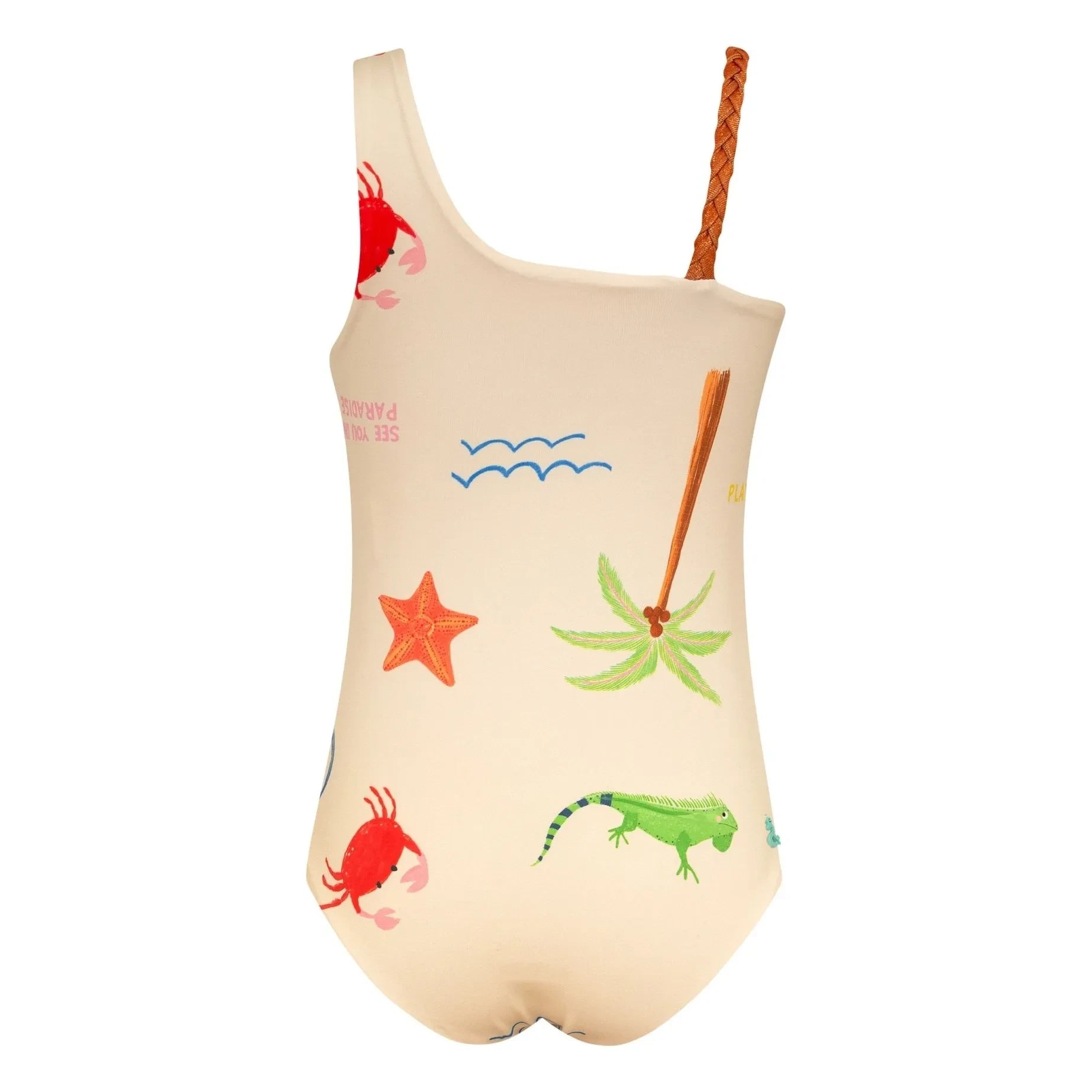 Pepita & Me - Marea Beach Asymmetrischer Badeanzug | Ecru