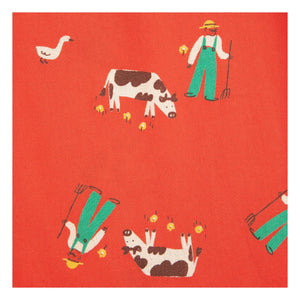 Bobo Choses - Bio-Baumwoll-Hose Bauernhof | Rot