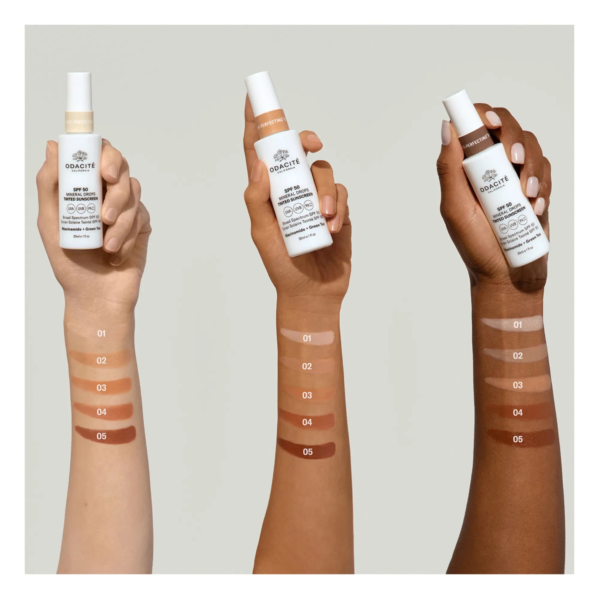 Odacité - Mineral Damlalı Renkli Güneş Kremi SPF 50 Flex-Perfecting™ - 30ml | 02